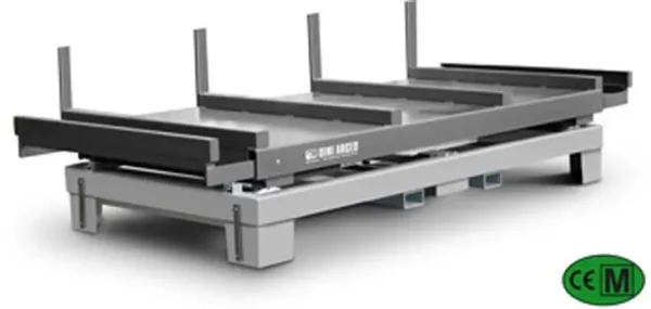 Langmaterialwaage mit Wiegeflächen bis 1500x4000 mm und Wiegebereiche bis 10 t