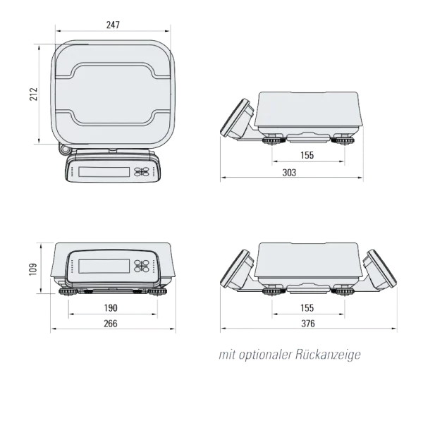 Eichfähige wasserdichte Edelstahl-Kompaktwaage FW mit Wiegebereich 3kg-30kg, Teilung 1-10g, 247x212mm Wiegefläche – Bild 2