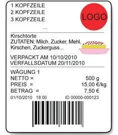 Druckbildanpassung - Layout für Etikettendrucker