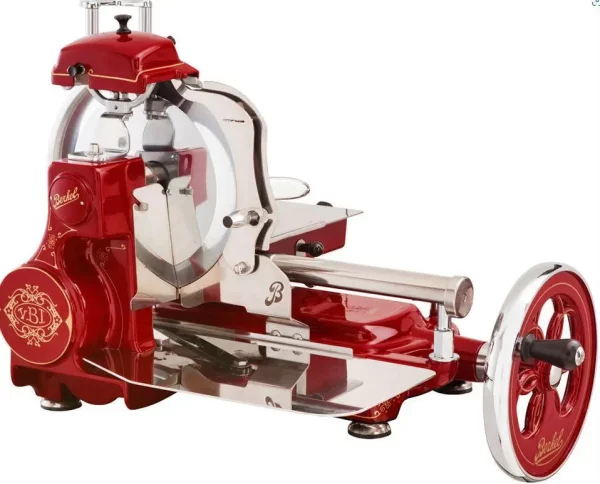 Prosciutto Schwungrad Handbetrieb Aufschnittmaschine Berkel Tribute in Rot
