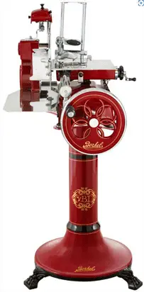 Prosciutto Schwungradmaschine Berkel Tribute inkl. Standfuß in Maschinenfarbe Rot oder Schwarz